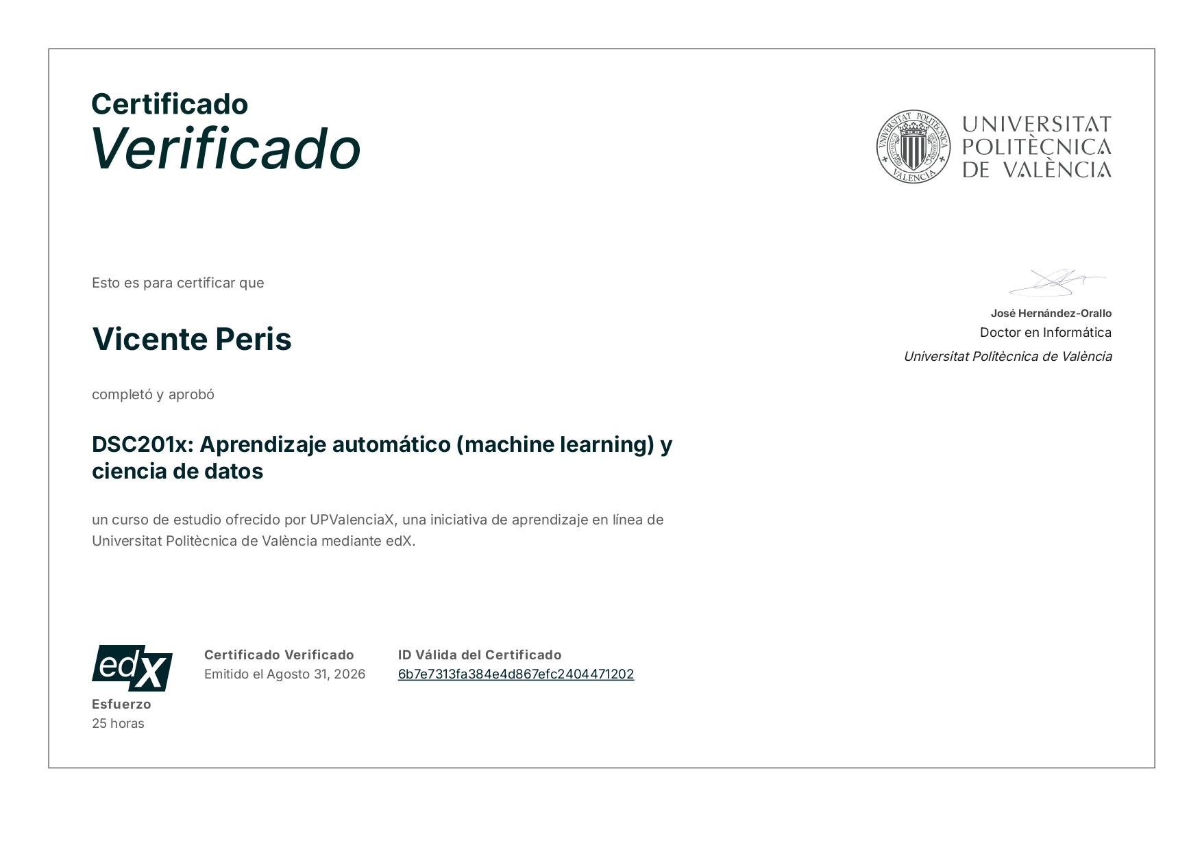 Machine Learning Certificate